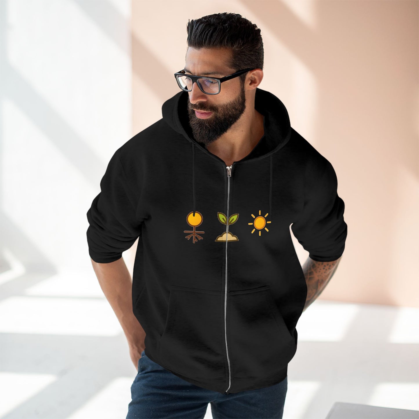 Grownded.Growing.Glowing Zip Hoodie