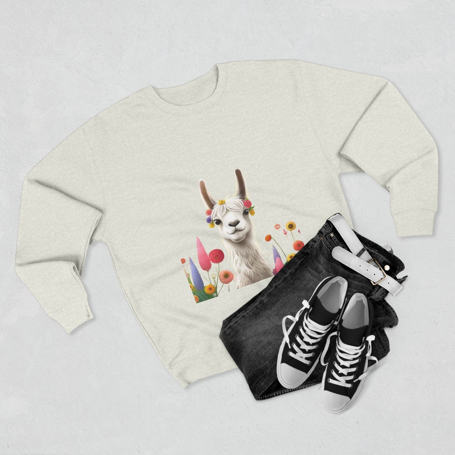 Groovey Bae Llama Unisex Crewneck Sweatshirt – Cozy Style with Playful Charm