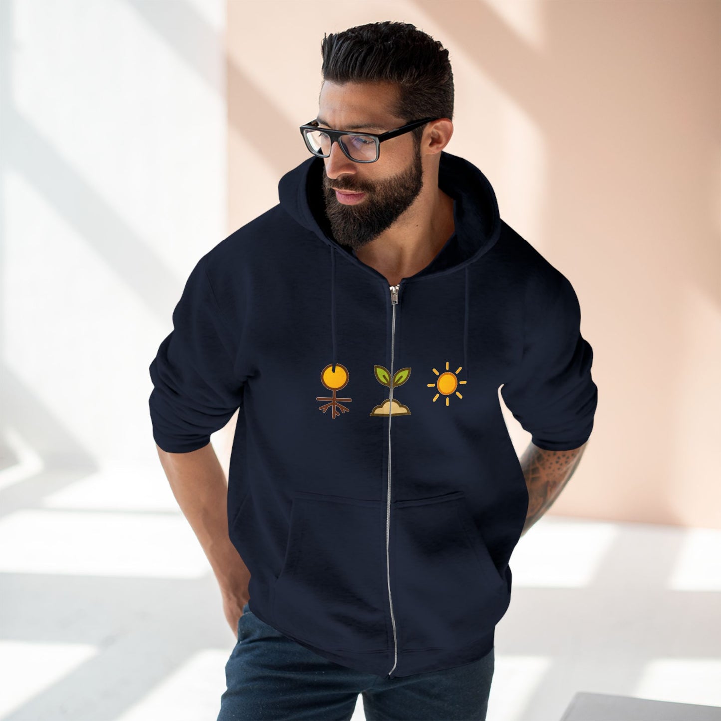 Grownded.Growing.Glowing Zip Hoodie