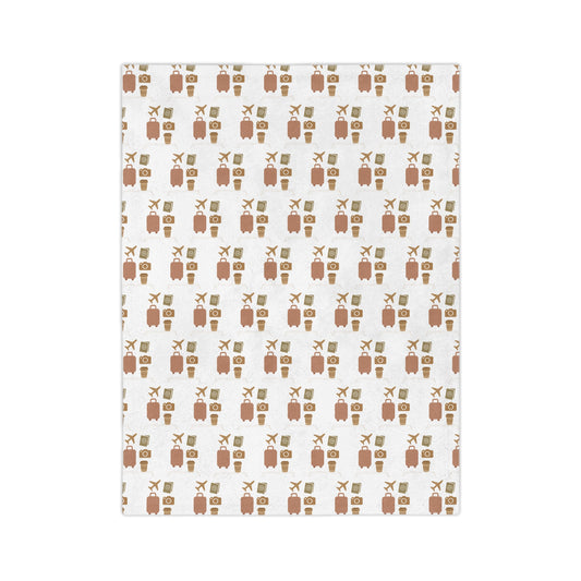 Travel Fun Velveteen Microfiber Blanket – Ultra-Soft Comfort with Wanderlust Style