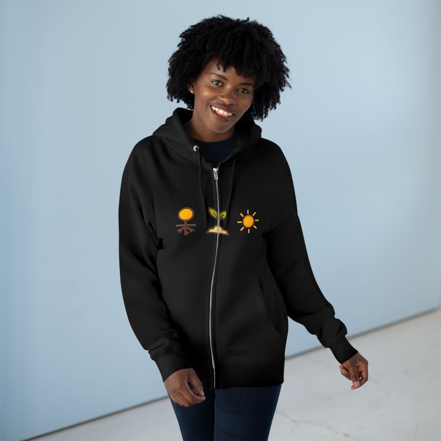 Grownded.Growing.Glowing Zip Hoodie