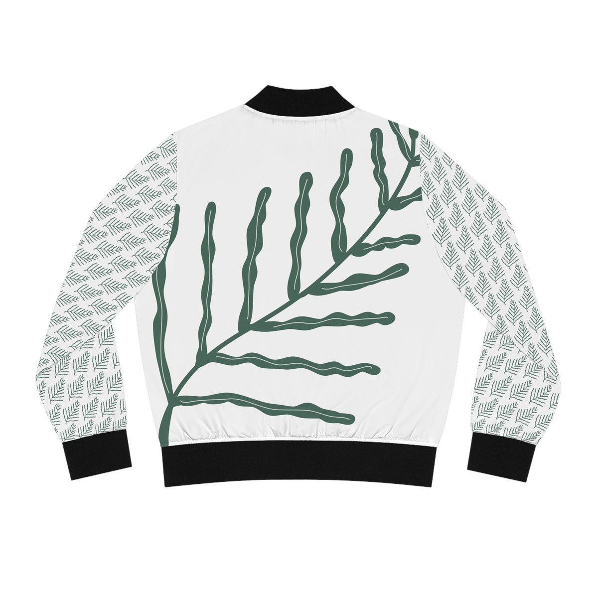 Leaf Print Women’s Bomber Jacket