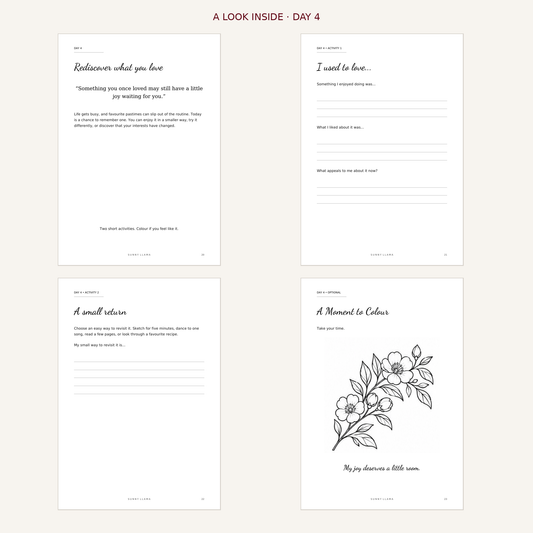 Actual Day 4 pages: Rediscover what you love